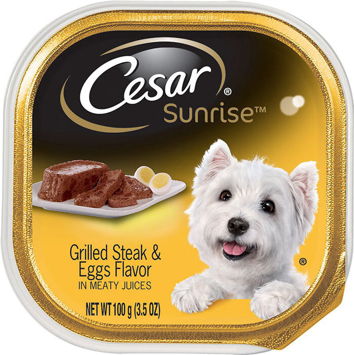 Cesar Sunrise Grilled Steak And Eggs Flavor Breakfast Dog Food Trays 3.5 oz