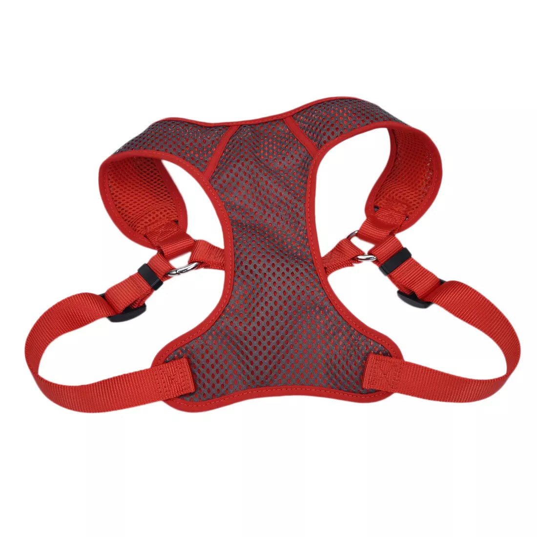 Coastal Comfort Soft Sport Wrap 5/8in Wide 16-19in Adjustable Dog Harness Grey with Red