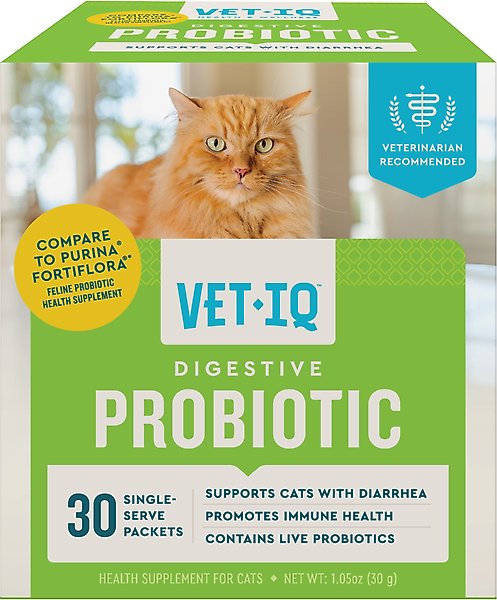 VetIQ Chicken Flavored Probiotic Powder Supplement for Cats & Kittens 30ct