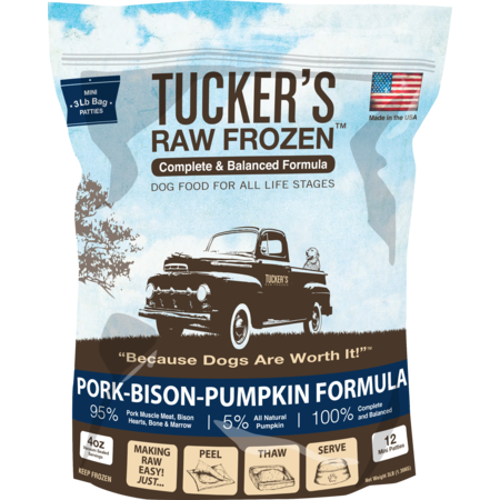 Tucker's Dog Frozen Pork, Bison & Pumpkin 3lb Dog Food