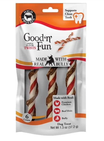 Good 'n' Fun Triple Flavor Twists 6 Pk
