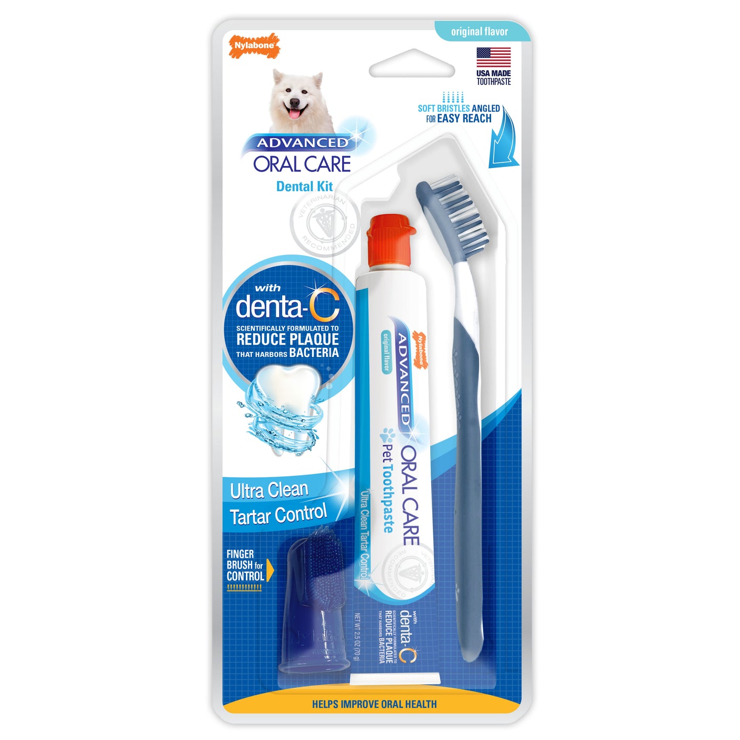 Nylabone Advanced Oral Care Dog Dental Kit, Original Flavor