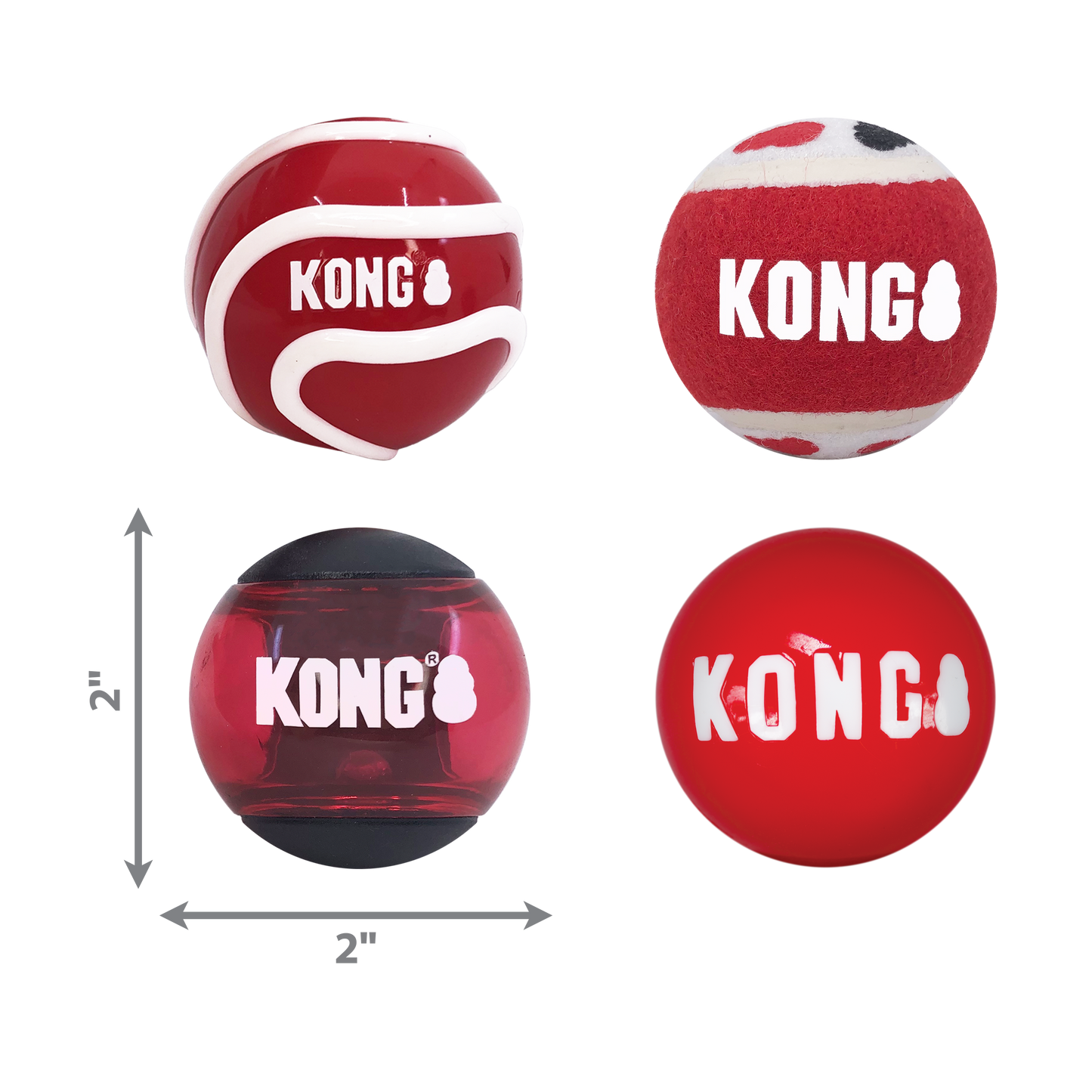 Kong Dog Toy Signature Balls 4pk Small