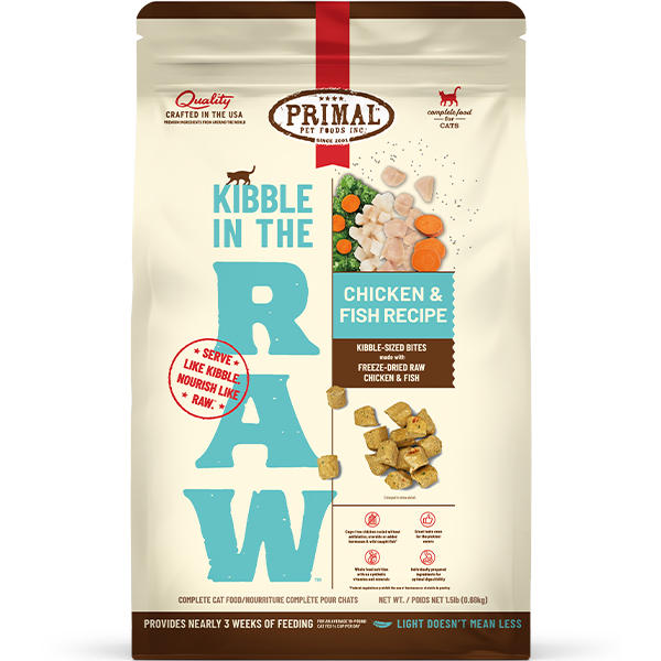 Primal Cat Kibble in the Raw Chicken & Fish 1.5 lb