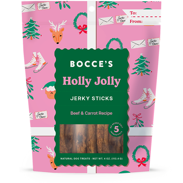 Bocce's Holiday Jerky Sticks Holly Jolly Dog Treat 4oz