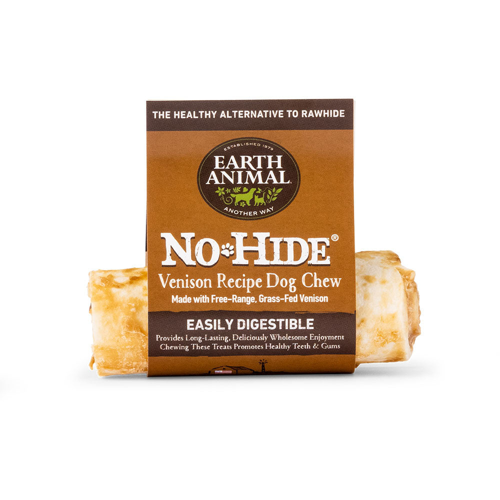 Earth Animal No-Hide Venison Roll Dog Chew Treat 4in