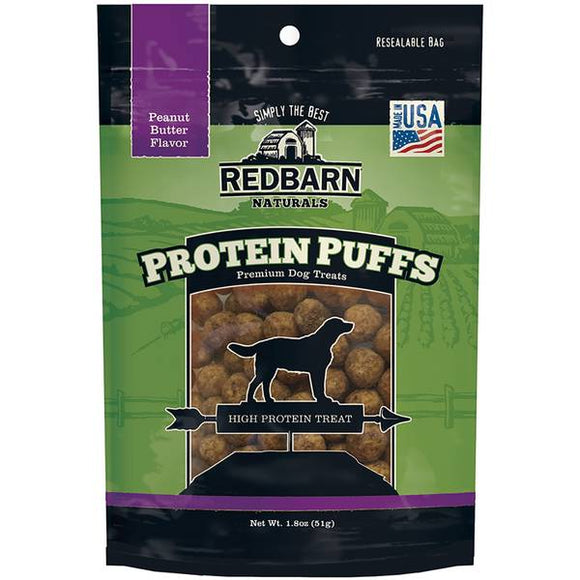 Redbarn Protein Puffs Premium Dog Treats Peanut Butter Flavor 1.8oz