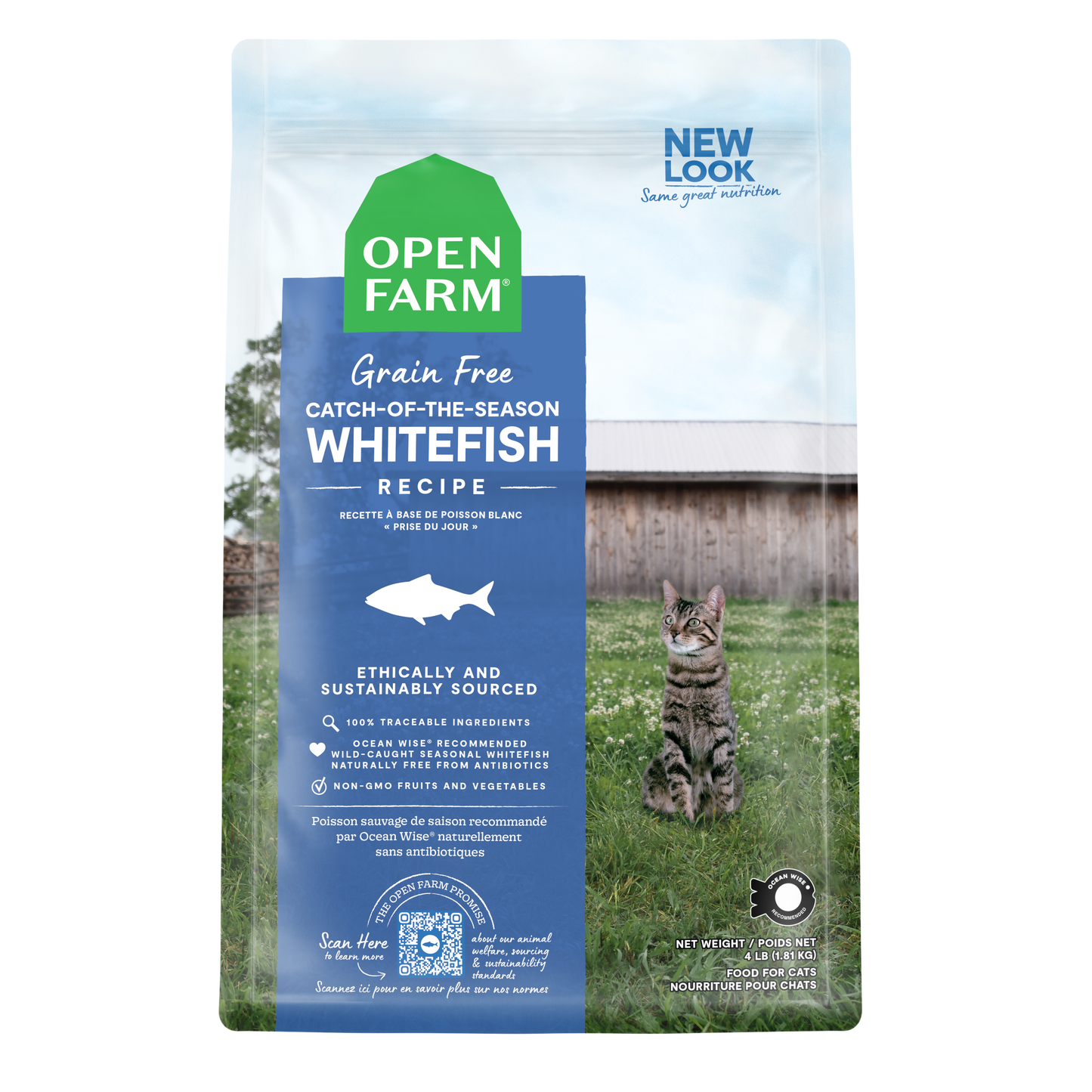 Open Farm Catch Of The Season Whitefish Recipe Grain Free Kibble For Cats 4lb Bag