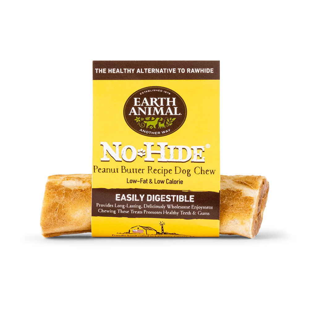 Earth Animal No-Hide Peanut Butter Roll Dog Chew Treat 4in