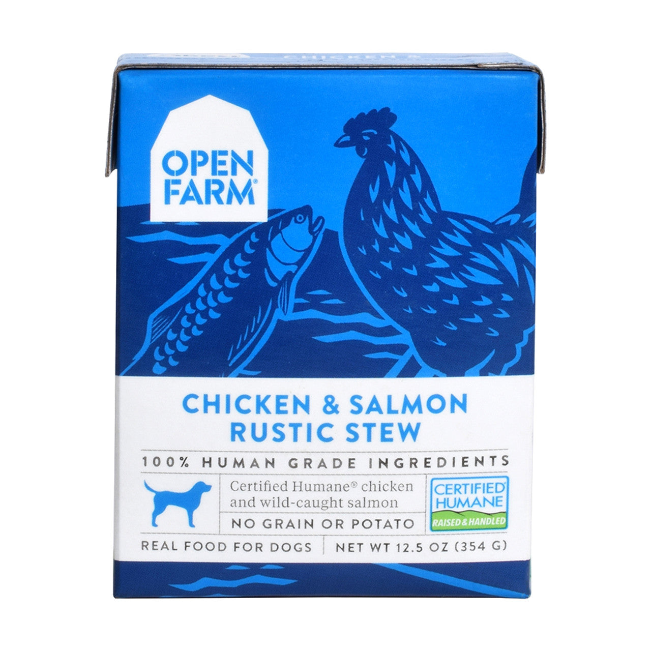 Open Farm Chicken & Salmon Rustic Stew For Dogs 12.5oz Carton