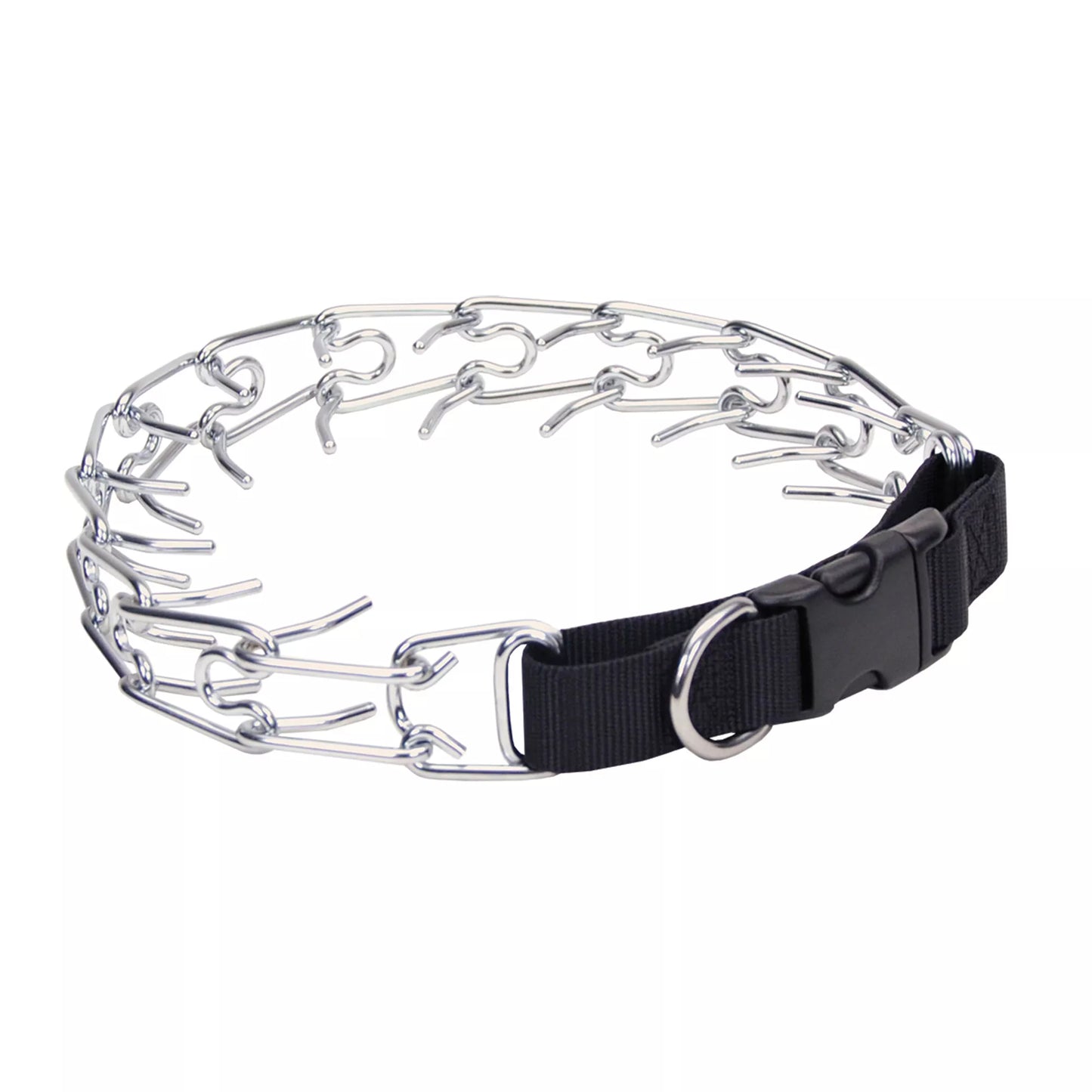 Coastal Titan Easy-On Dog Prong Training Collar with Buckle 3.3mm 20in Black