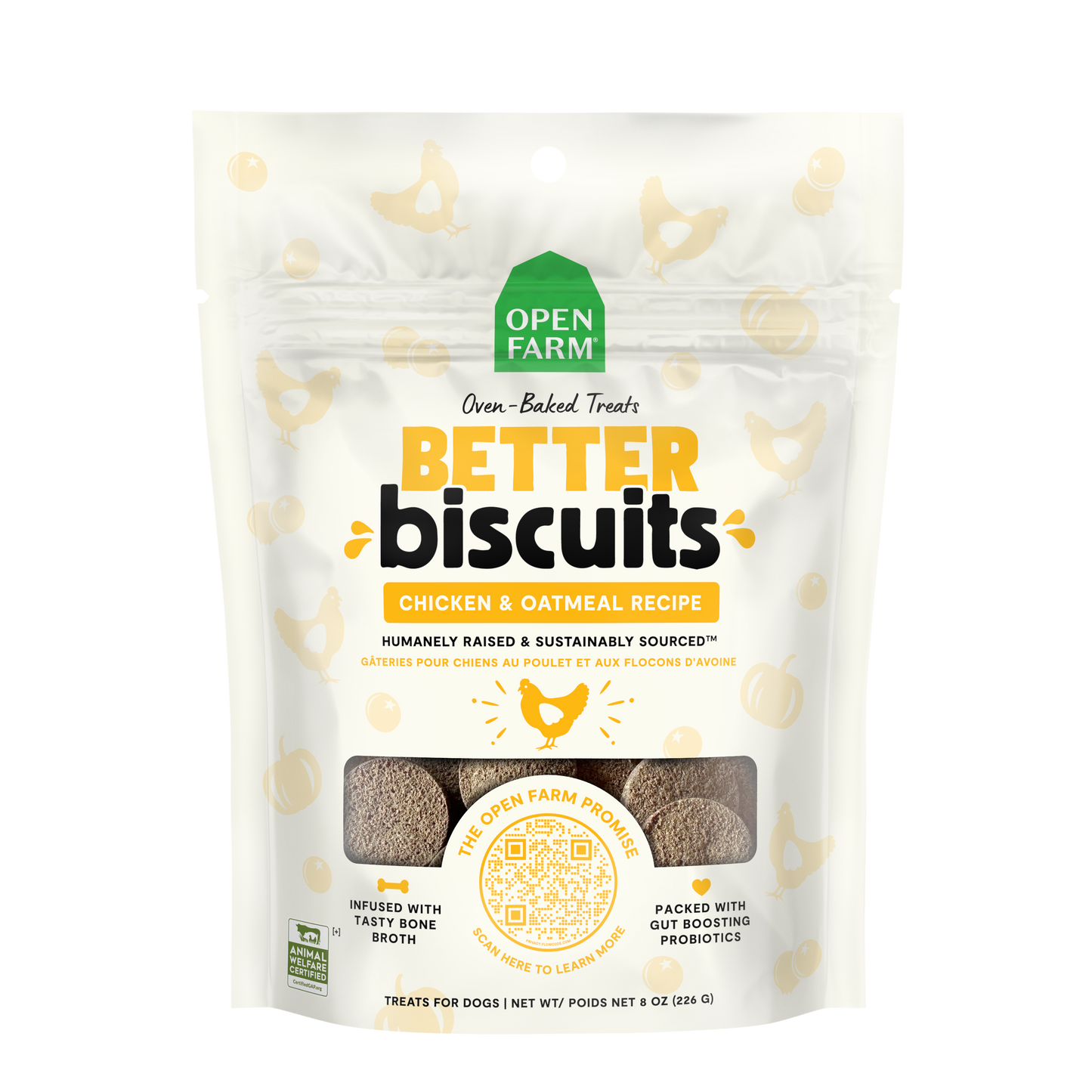 Open Farm Better Biscuits Chicken Recipe Treats 8oz Bag
