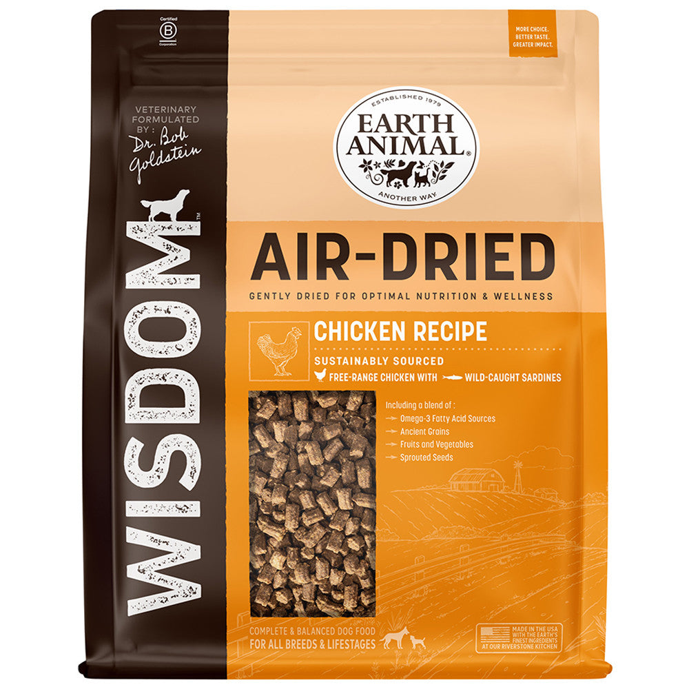 Earth Animal Dr. Bob Goldstein’s Wisdom Air-Dried Chicken Recipe Dog Food 8lb