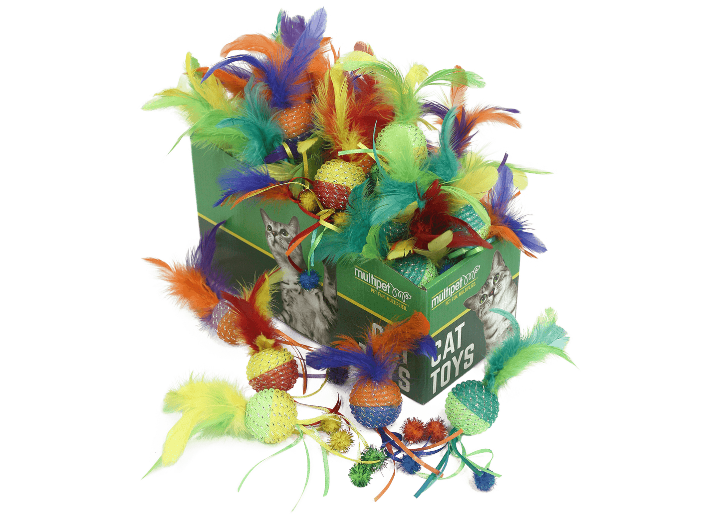 Multipet Cat Toy Mesh Ball Catnip Assorted