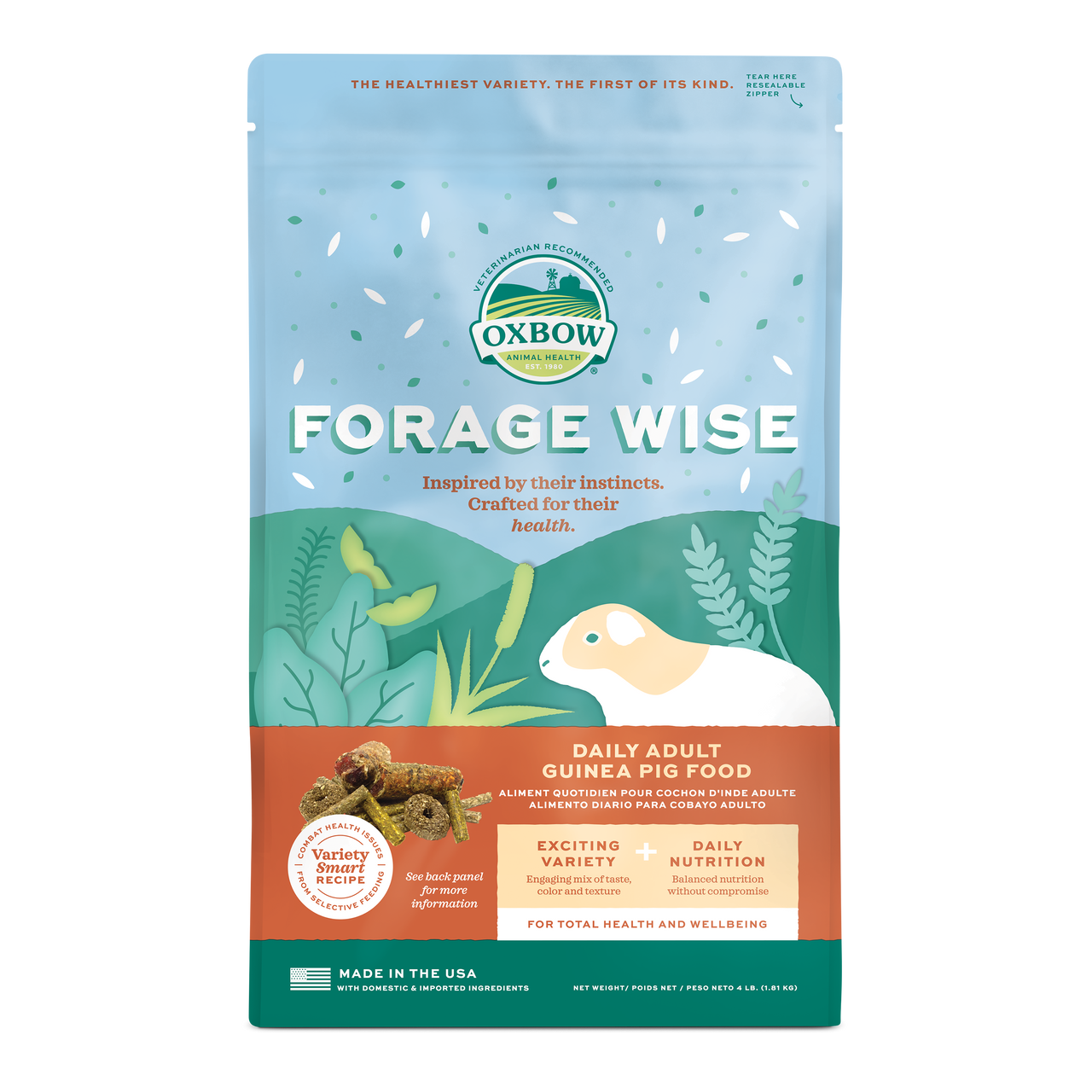 Oxbow Forage Wise Adult Guinea Pig Food - 4 lb