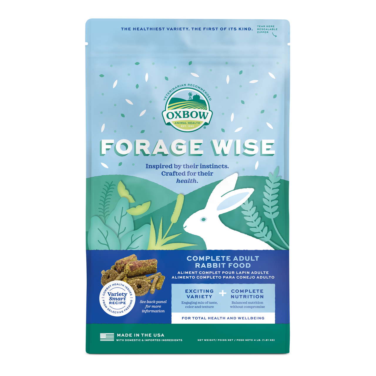 Oxbow Forage Wise Adult Rabbit Food - 4 lb