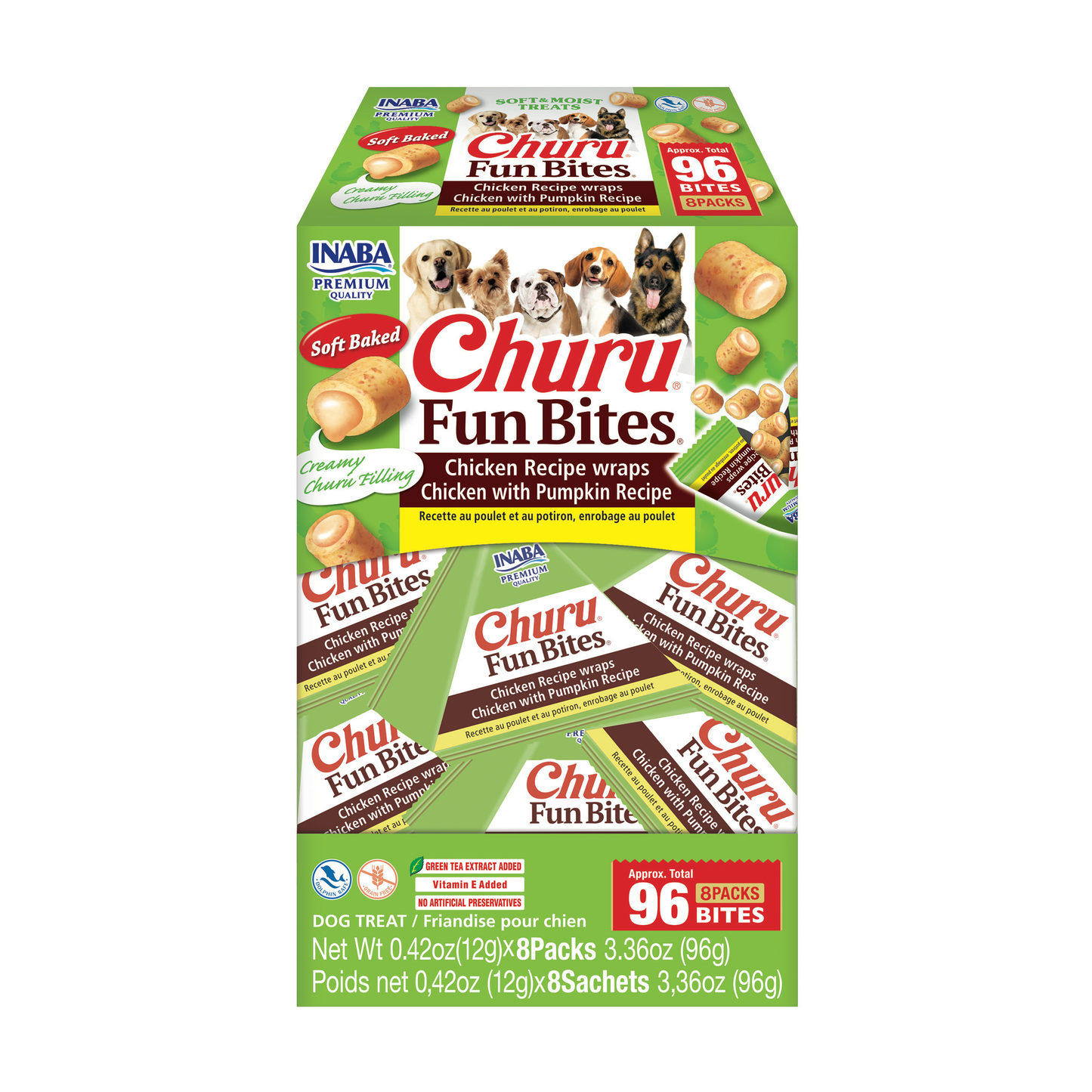 INABA Churu Fun Bites for Dogs 8pk Chicken with Pumpkin Recipe