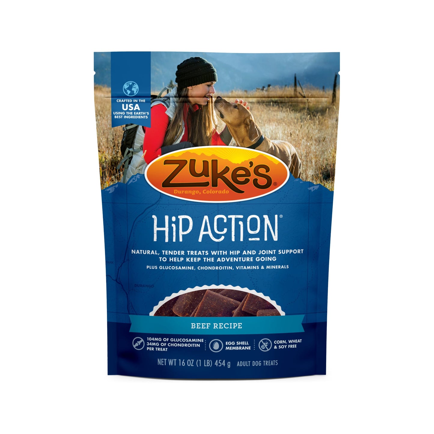 Zuke's Hip Action Roasted Beef Dog Treats 16 Oz