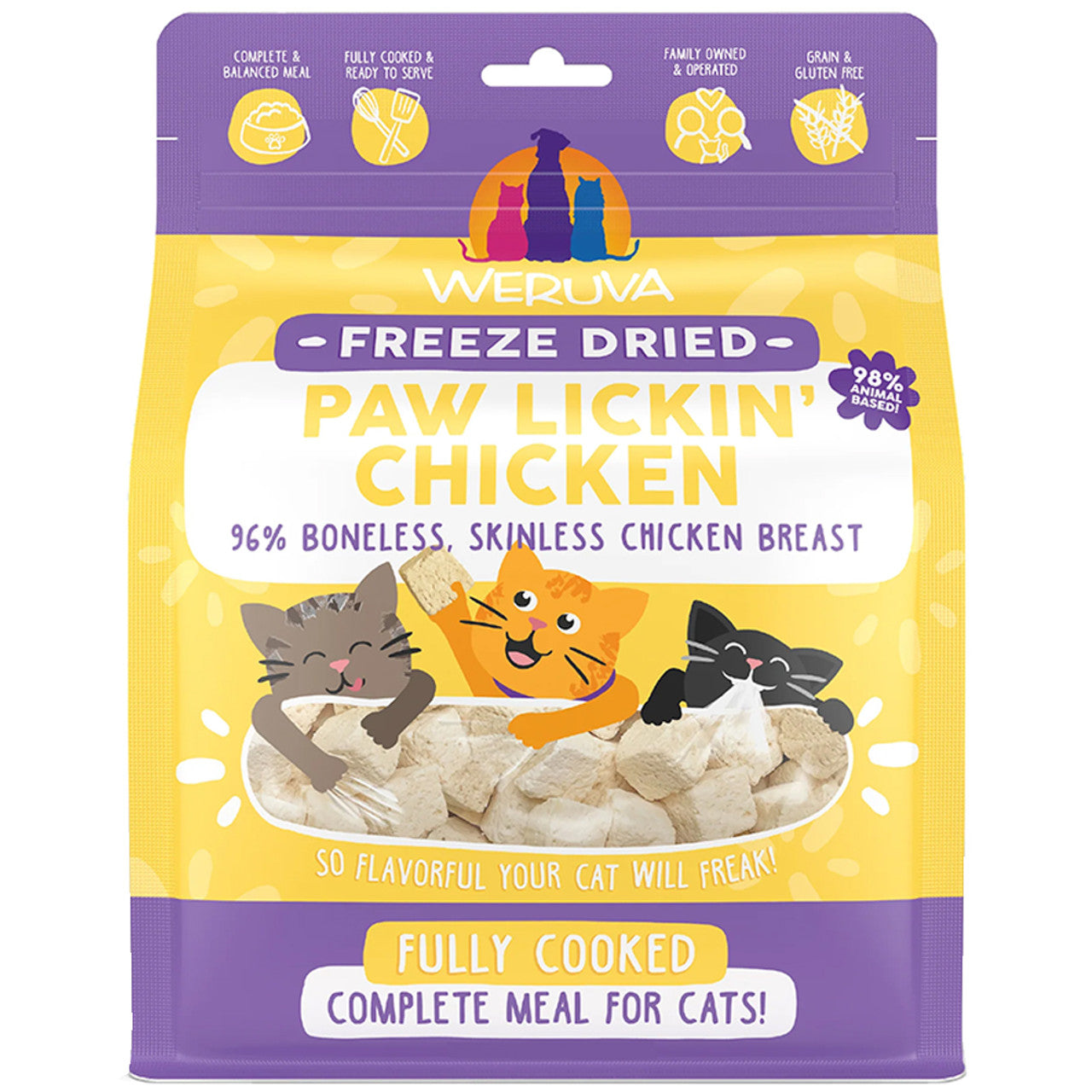 Weruva Freeze Dried Paw Lickin' Chicken Fully Cooked Cat Food 7oz