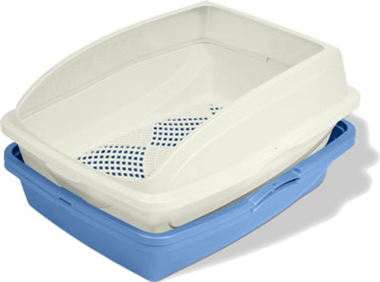 Van Ness Sifting Cat Litter Pan With Frame Lerge Blue