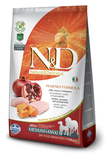 Farmina Grain Free Pumpkin Chicken Pomegranate Medium Dry Dog Food 26.4 lb