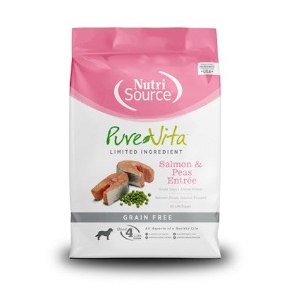 Pure Vita Grain-Free Salmon & Peas Entree Dry Dog Food 12 Lb