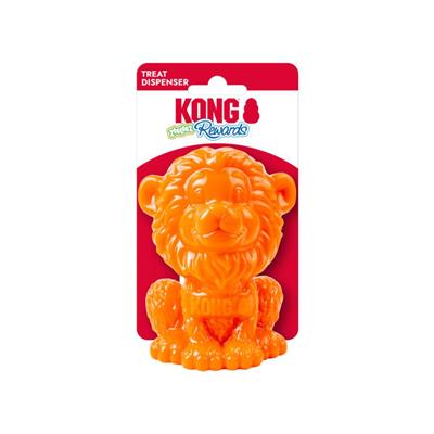 Kong Rewards Zoolooz Lion Dog Toy Medium Orange