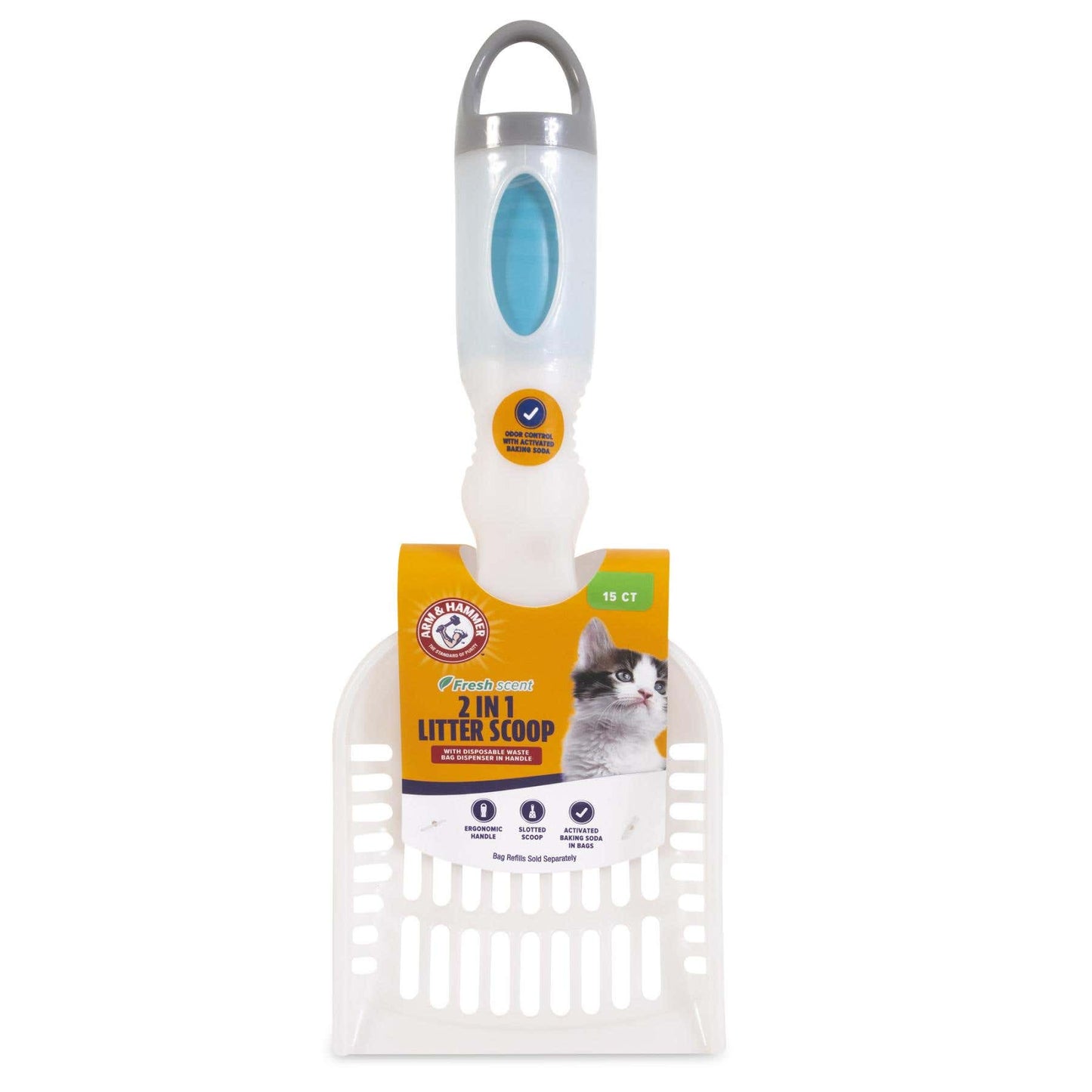 Arm & Hammer Deluxe 2-In-1 Litter Scoop with Waste Bags