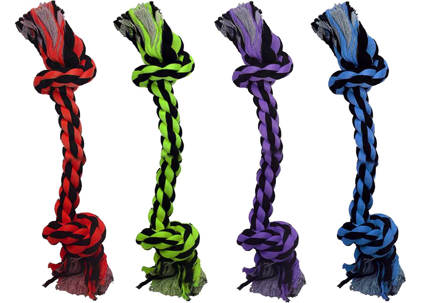 Multipet Dog Toy Nuts For Knots 2-Knot Rope 8.5in Assorted