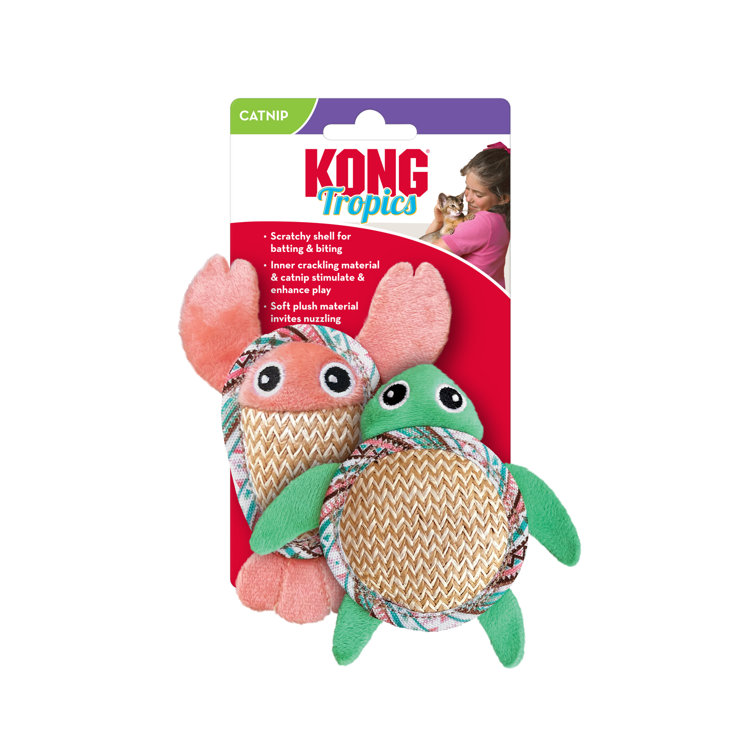 Kong Cat Toy Tropics Pals 2-pk Assorted