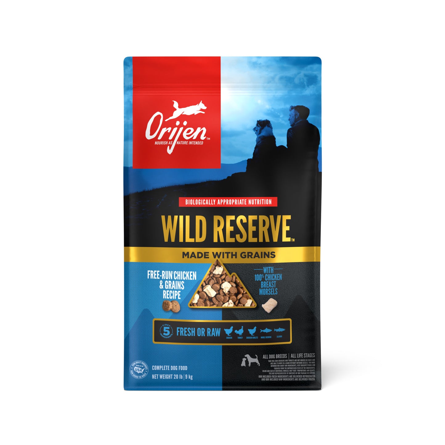 Orijen Dry Dog Food Wild Reserve Free-Run Chicken & Grains Recipe 20lb
