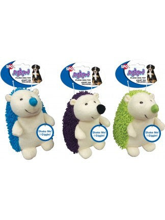 Spot Ethical Pet Dog Toy Giggler Plush Hedgehog 6.5In Assorted