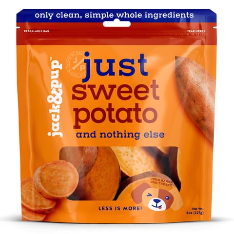 Jack and Pup Grain Free Dog Treats 8oz Just Sweet Potato