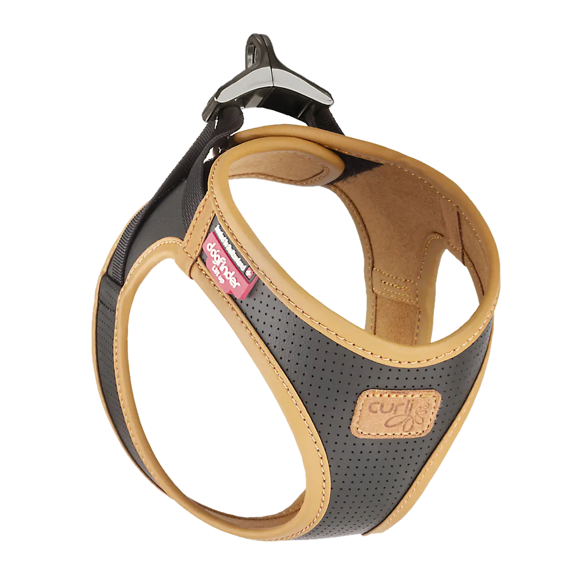 Curli Dog Harness Vegan Apple Leather Small Black