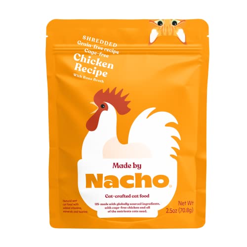 Made by Nacho Wet Cat Food Broth Meal Topper Shredded Chicken in Bone Broth 2.5oz