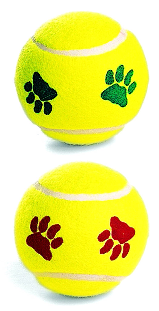 Spot Ethical Pet Dog Toy Mint Flavored Paw Print Tennis Balls 2.5In 2Pk
