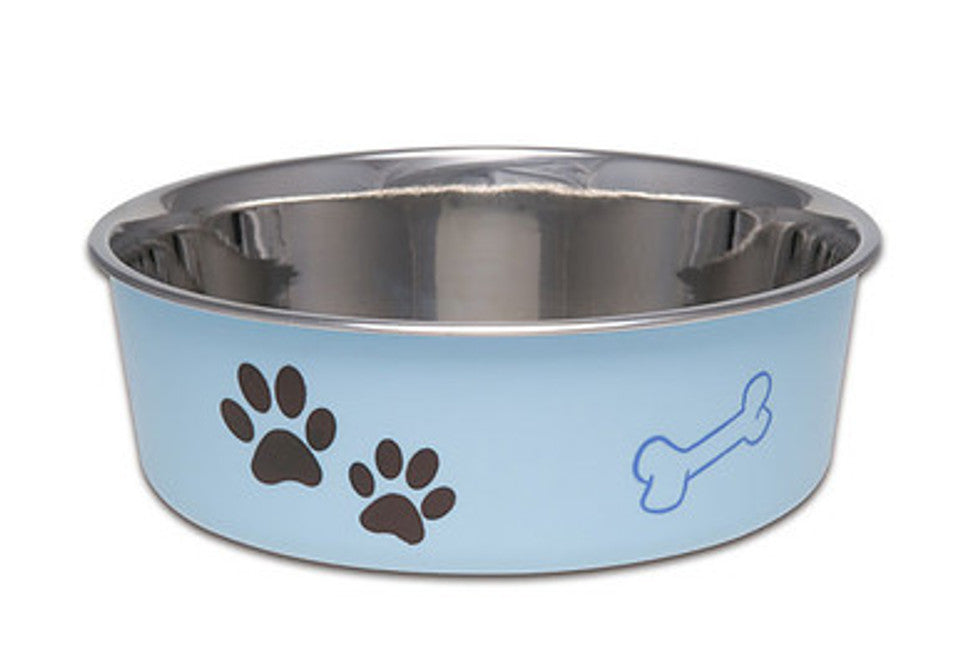 Loving Pets Bella Stainless Steel Dog Bowl Blue Large