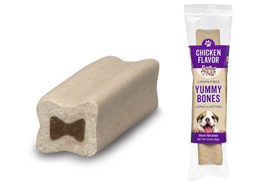 Loving Pets Dog Treat Yummy Bones Singles Chicken