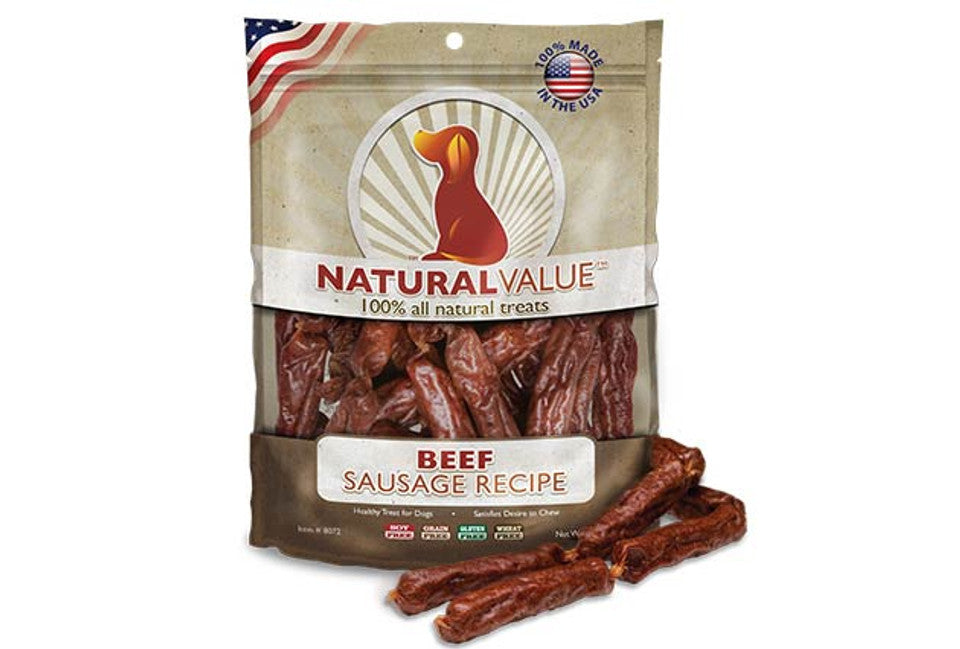 Loving Pets Natural Value Soft Chew Dog Treats 13oz Beef Sausages