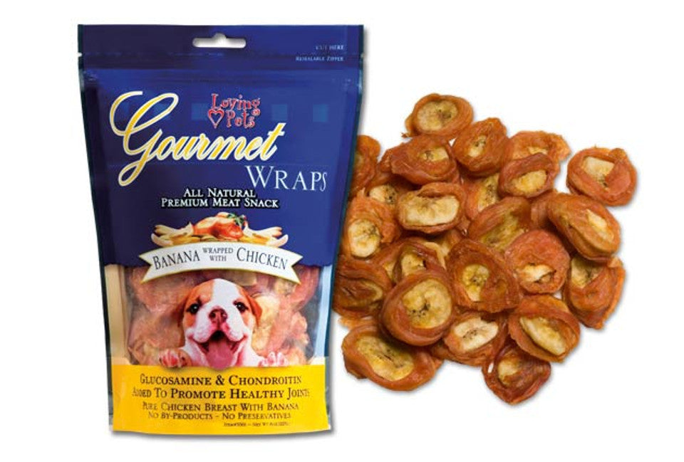 Loving Pets Gourmet Chicken-Wrapped Dog Treats 6oz Banana