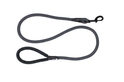 Alcott Rope Clip Dog Leash with Padded Handle Reflective Black 5ft