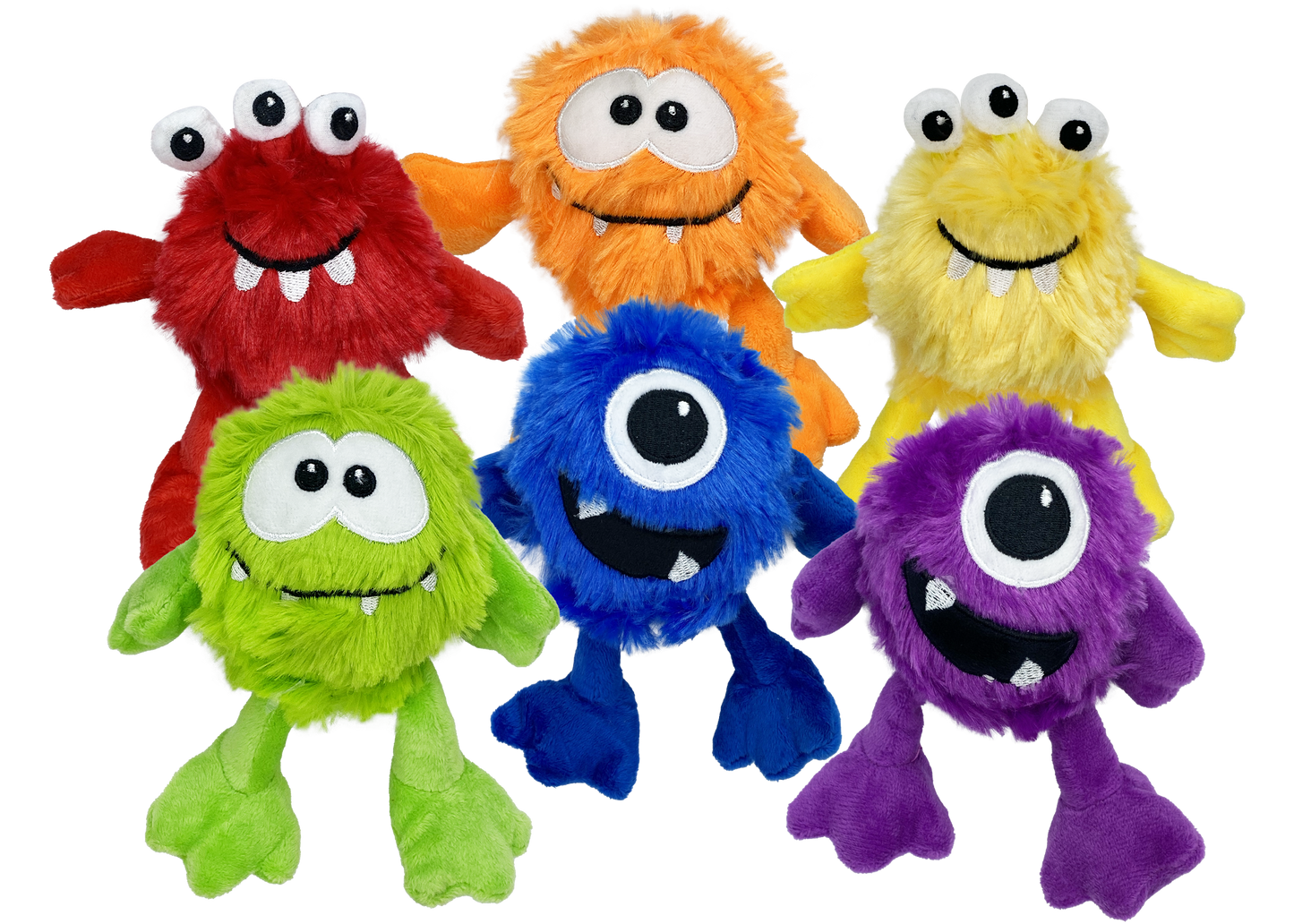 Multipet Plush Dog Toy Plush Monsters Mini 5in Assorted