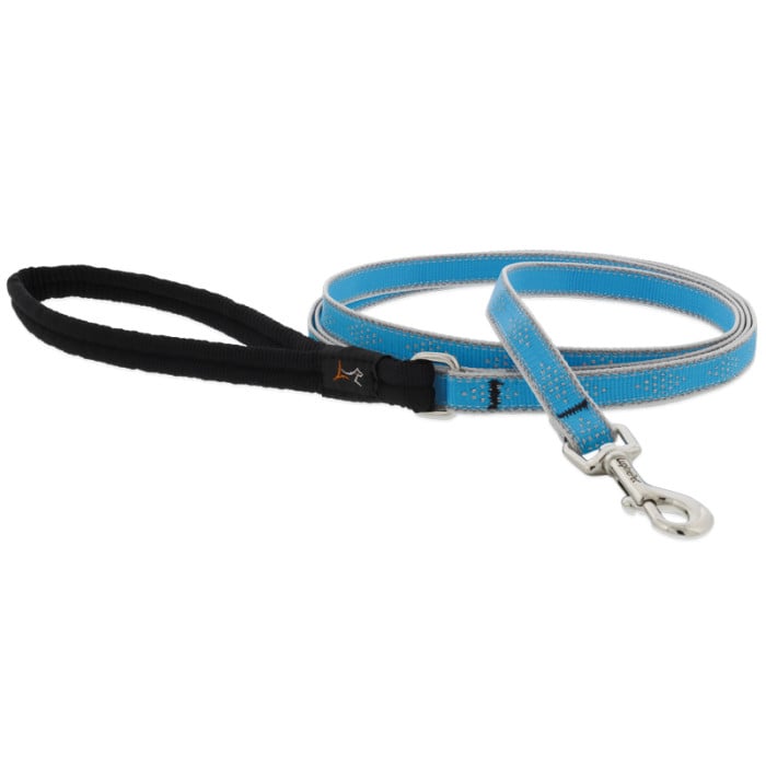 Lupine Pet Dog 6 Ft Long 1/2 In Leash Reflective Highlights Blue Diamonds