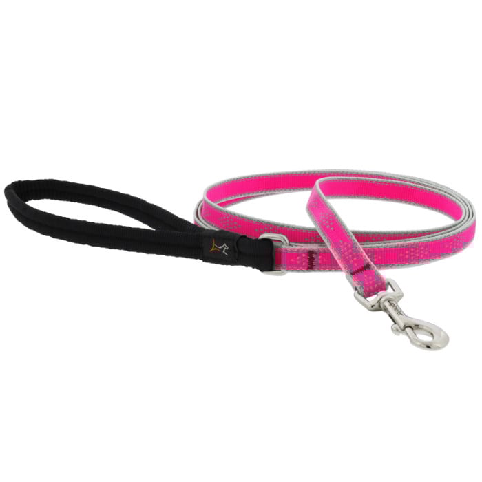 Lupine Pet Dog 6 Ft Long 3/4 In Leash Reflective Highlights Pink Diamonds