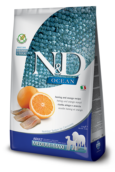 Farmina N&D Ocean Herring & Orange Med/Maxi 5.5lb