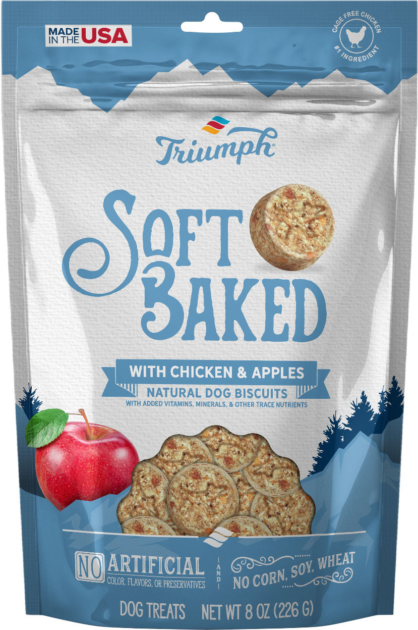 Triumph Soft Baked Natural Dog Biscuits 8oz Chicken and Apples