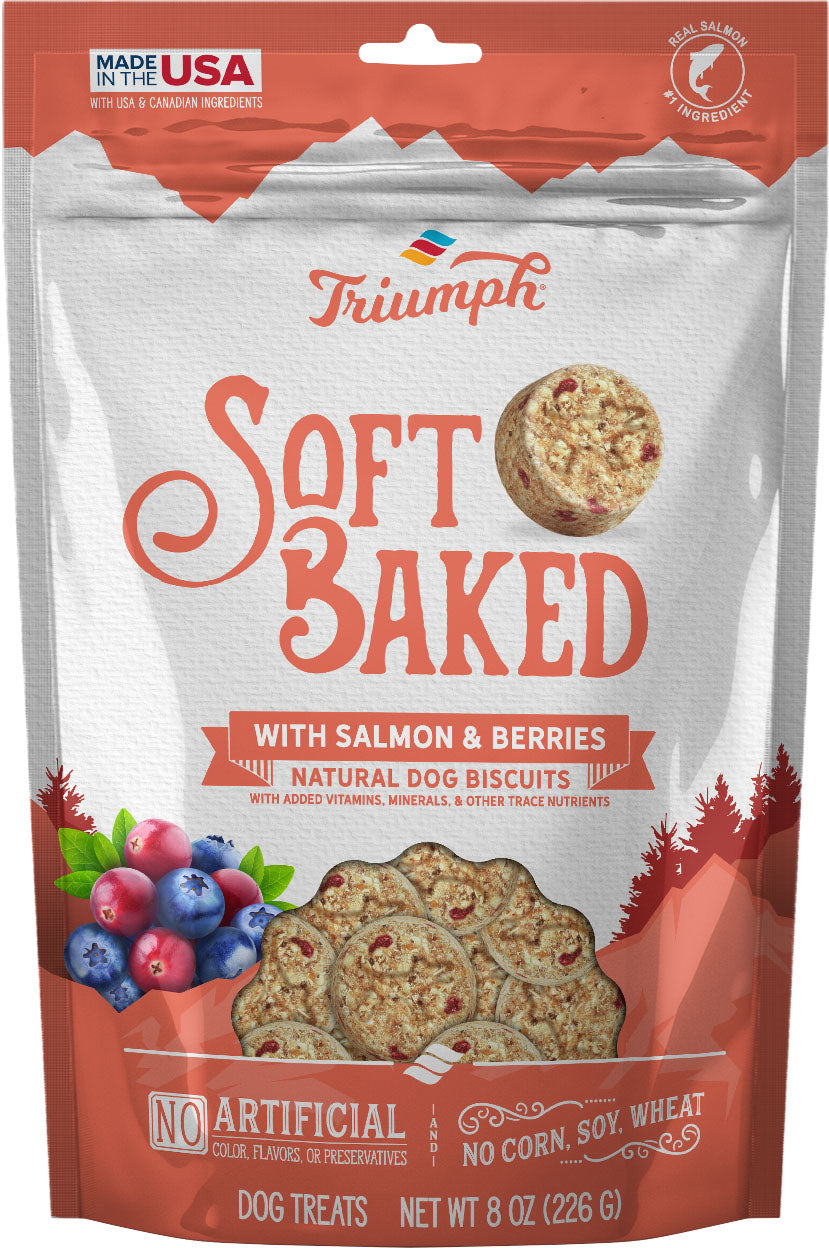 Triumph Soft Baked Natural Dog Biscuits 8oz Salmon and Berries