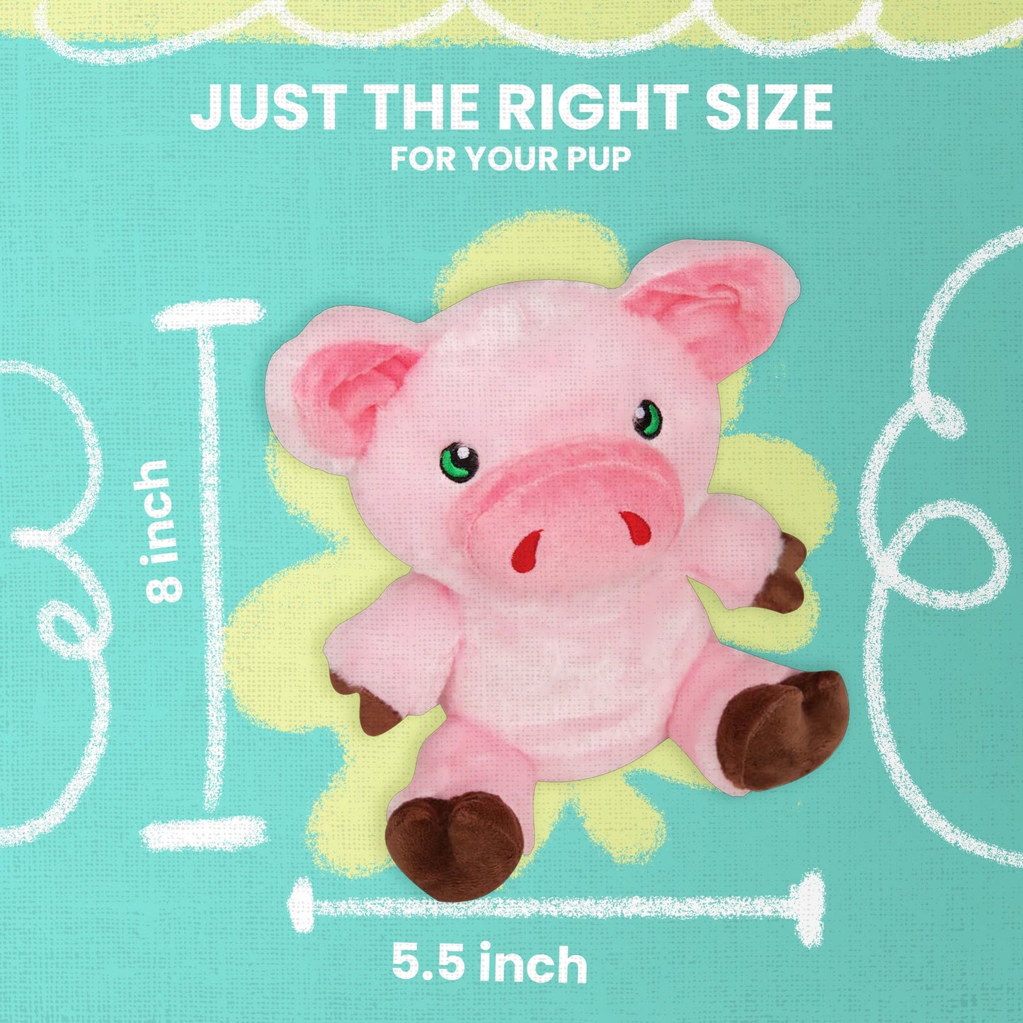 Snugarooz Plush Dog Toy Phat Pig 7in