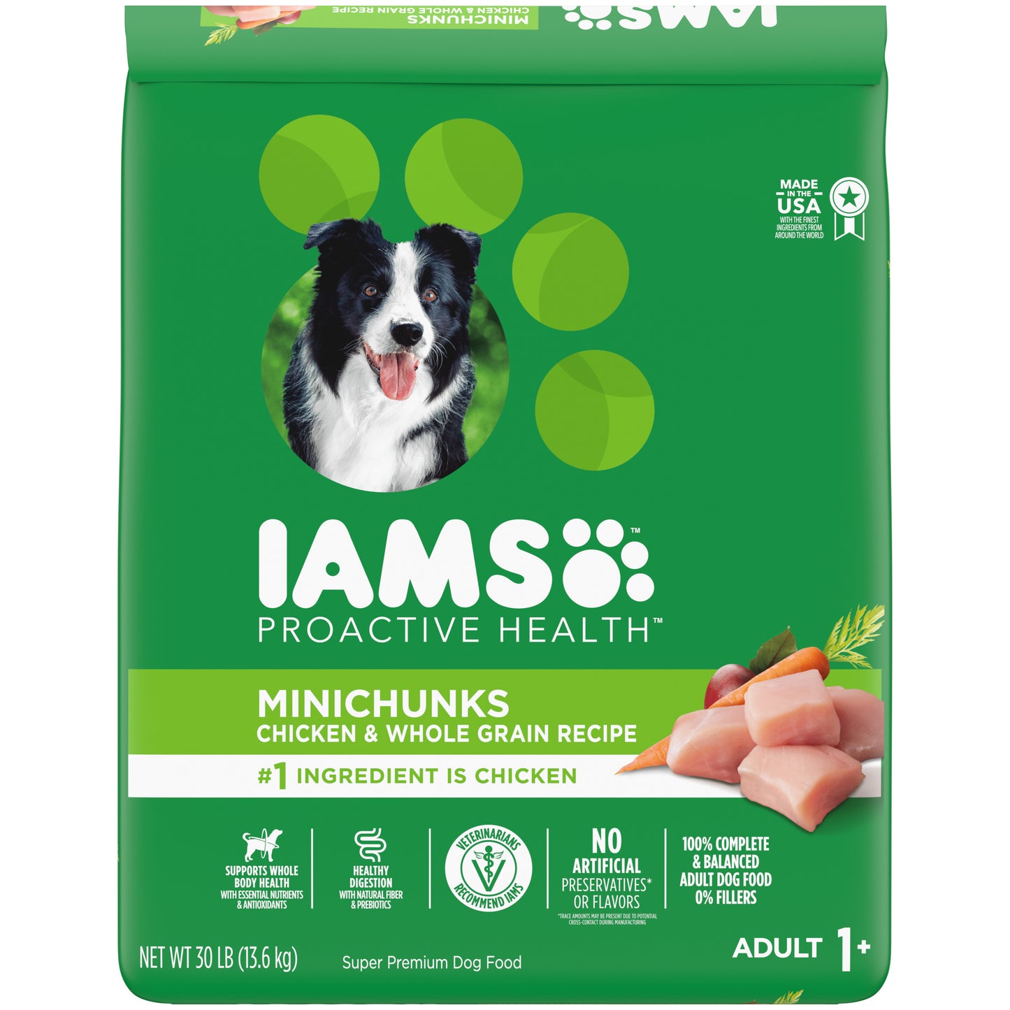 Iams Proactive Health Minichunks Dry Dog Food with Real Chicken and Whole Grains, 30 lb
