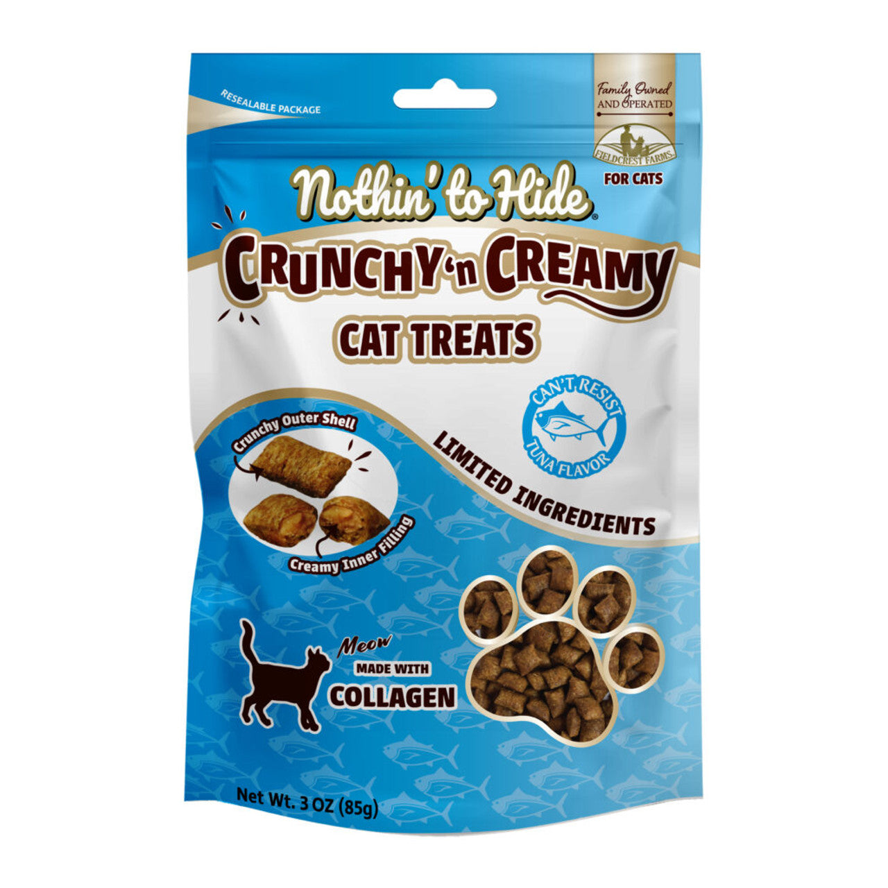Fieldcrest Farms Nothin' To Hide Collagen Cat Treats Tuna Flavor 3oz